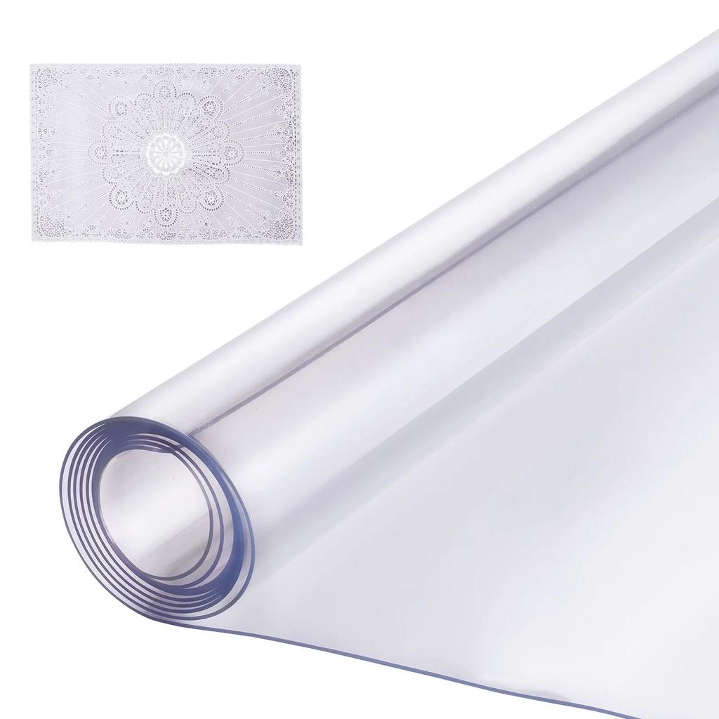 VEVOR Plastic Table Cover, 30 x 60 Inch 1.5 mm Thick Clear Table Protector, Rectangle PVC Desk Mat