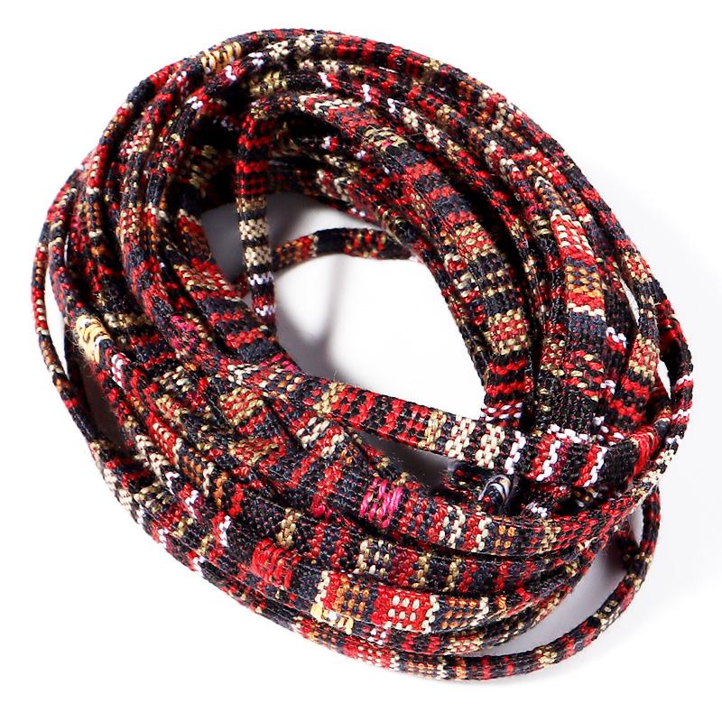 

5Yards 5mm Cotton Cord Colorful Ethnic Style Flat Fabric Rope For DIY Crafts Clothing Sewing Jewelry Making Bracelet Accessories красный