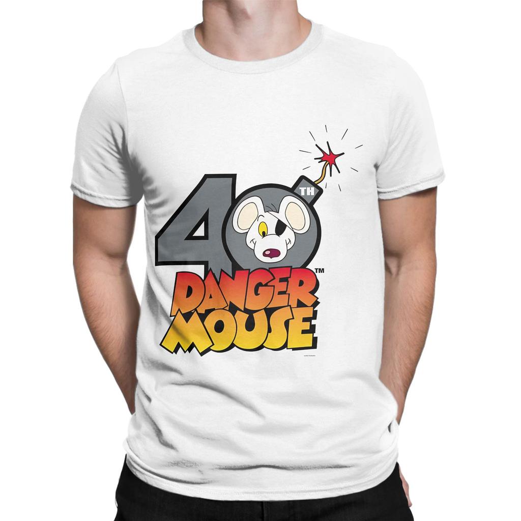 Maglietta 100% Cotone Novità 40° Anniversario di Danger Mouse Top Magliette Per Unisex