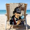 Ultra-Soft Beach Towel with Sherlock Holmes Theme,Ideal for Pool - Camping, Diving - Perfect Travel Essential, Vibrant Beach Towel.