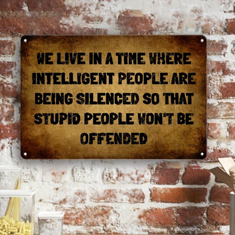 1pc Vintage Metal Aluminum Sign, Funny Quote Tin Sign, Wall Art Decor, Vintage Garage Wall Decor, Restaurant Decor