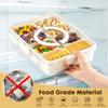 Snack Box Container Divided Serving Tray with Lid and Handle Snackle Box Container Snack Organizer for Fruit Vegetables