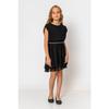Girl's Round Neck Belted Pleated Dress