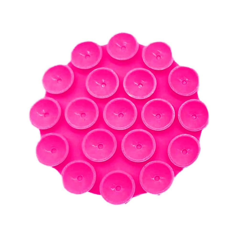 StickyPop Silicone Suction Cup Phone Stand Circular Strong Hold for Selfies and Smooth Surfaces Pink