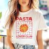 Pasta Enthusiasts Fashion Printed Pattern Top Women's Summer Short Sleeved Women's Regular Casual Versatile Popular T-Shirt