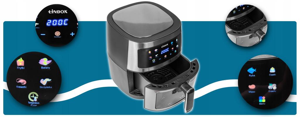 Air Fryer 5L 1600W Oil-free 8 Panel Programs