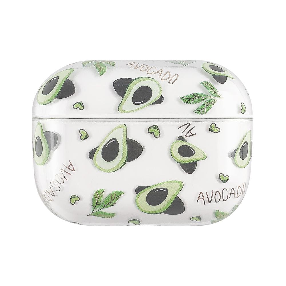 

Fruits Printing Skin PC Clear Case for Apple AirPods Pro Blue/White Flower