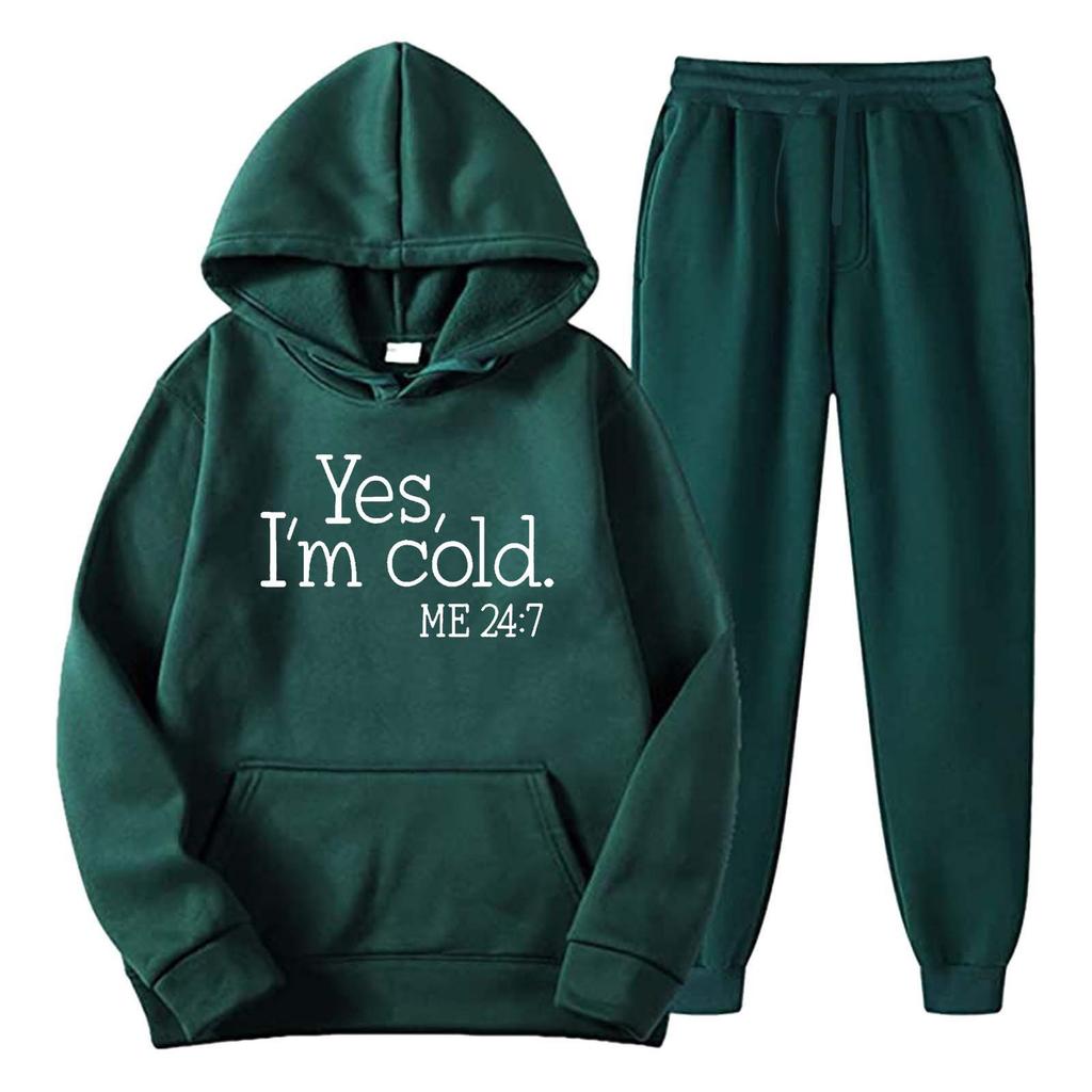 Spring and Autumn Sweater Set Sports Casual Pullover Hoodie Letter Printed Sweater Sweatpants Cover