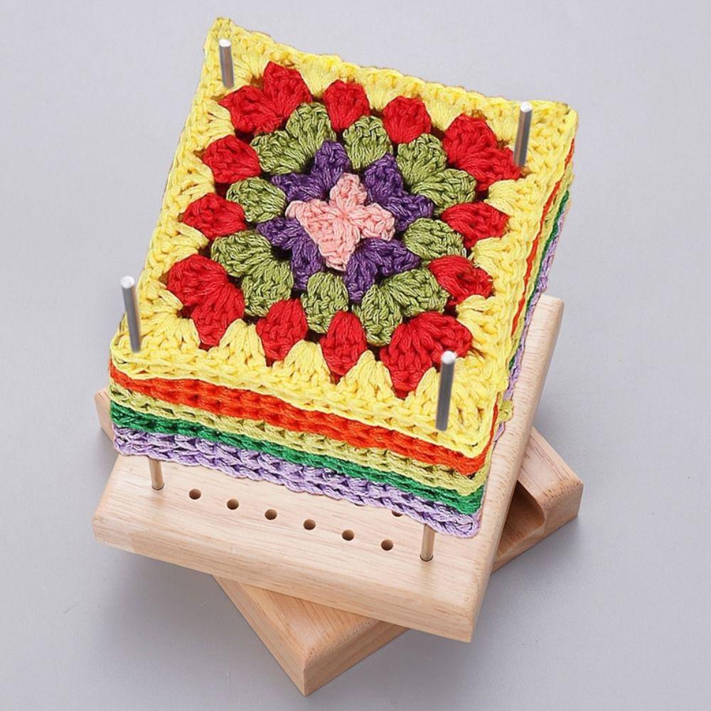DIY Häkel-Blocking-Bretter Quadratisch Holz Strick-Blocking-Matte Wiederverwendbar Handgefertigt Tonbasis Steckerbrett Handarbeit