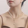 Punk Imitation Pearl Queen Head Coin Pendant Necklace Female Hottie Ins Niche Design Sense