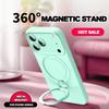 Liquid Silicone Magnetic Bracket Phone Case For iPhone 17 13 14 15 16 Pro Max Air Plus Magsafe Stand Holder Protector Cover