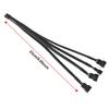 UMLIFE 2 Pack Computer PC PWM Fan Splitter Cable 1 To 4 (4 Pin+3 Pin)