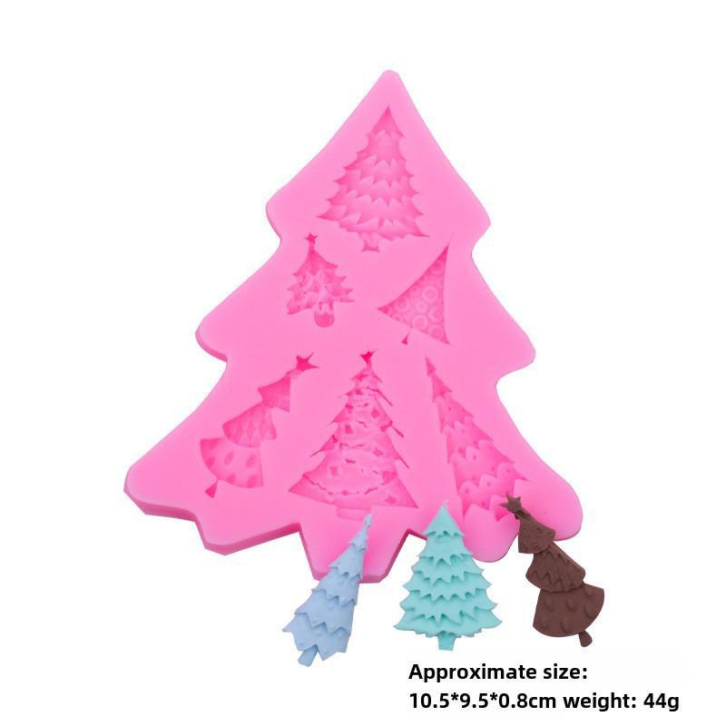 Christmas Silicone Mold for Cake Decoration: Featuring Snowflakes, Elk, Santa Claus, and More