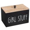 Wooden Cotton Pads Storage Box 1/3 Grids with Lid Lady Pad Storage Container Large Capacity Dust Proof Tampon Holder Bathroom
