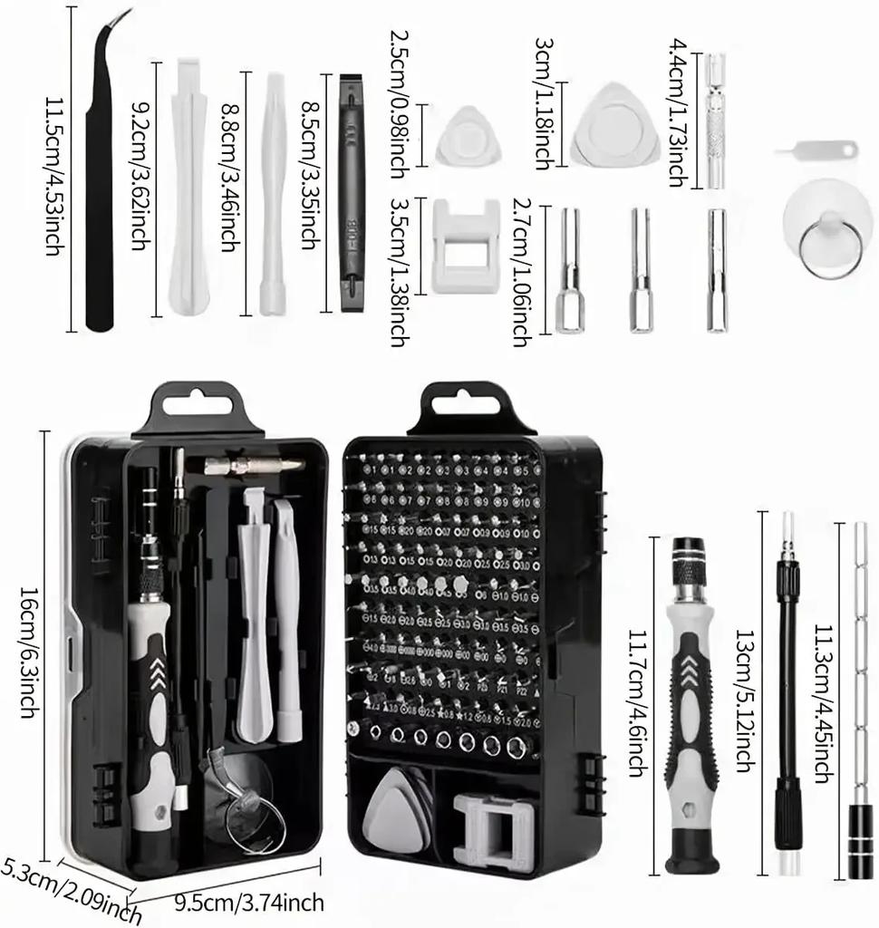 2025 New 115-in-1 Screwdriver Set Strong Magnetic High Hardness Plum Blossom Disassembler Precision Bit Repair Tool