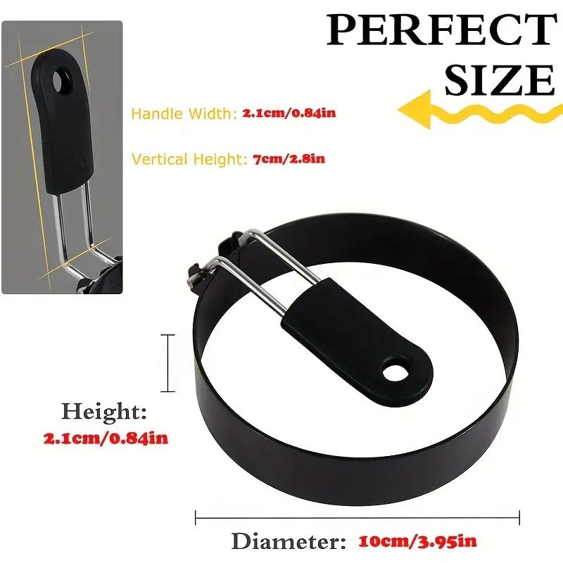 Kovové kroužky na smažení vajec Perfect Circle Kulatá forma na smažení/poach + nepřilnavá rukojeť