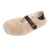 Xiaoxiangfeng Fluffy Shoes Women's Flat-bottomed Cotton Slippers Autumn and Winter Outer Wear Design Sense Soft-soled Mary Jane Velvet Single Shoes