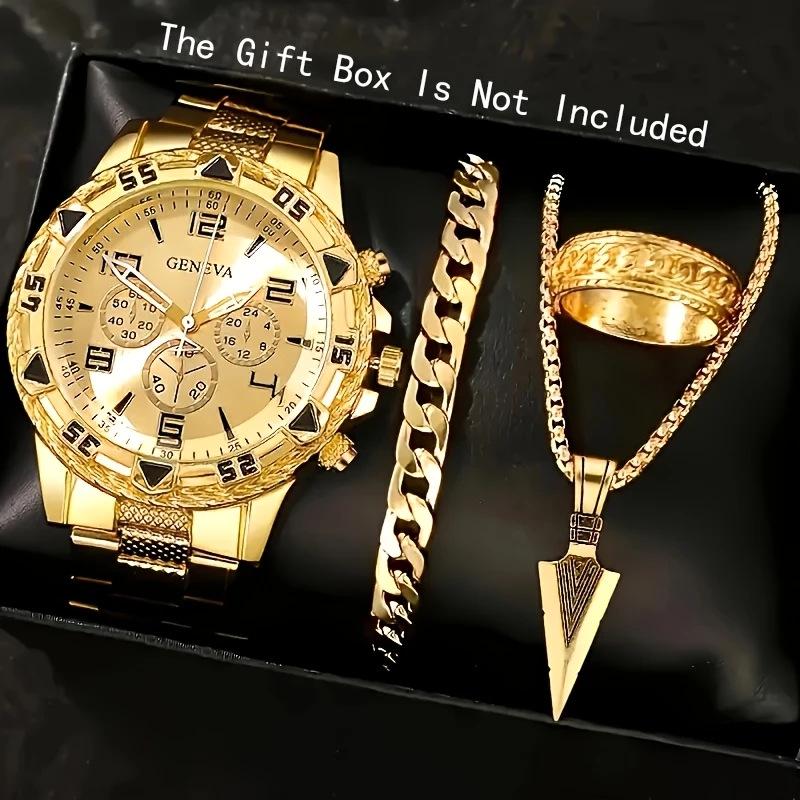 Elegant Men's Watch Set: High-end Business & Gift Collection - 4 Piece Set