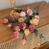 Clearance: Artificial Tulip Echeveria Rose Bouquet - Home Dining Table Arrangement (Flawed Samples)