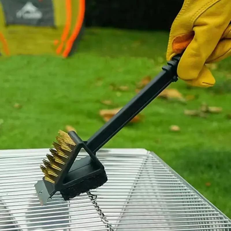 BBQ Grill Barbecue Kit Portable Anti Rust Brush Clean Accessories Non Stick Cleaning Brushes Barbecue Wire Brush Cooking Tools