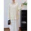 Early Autumn New Thin Hollow Loose Knitted Sweater Top Soft Waxy Gentle Wind Sweater Pullover Woman
