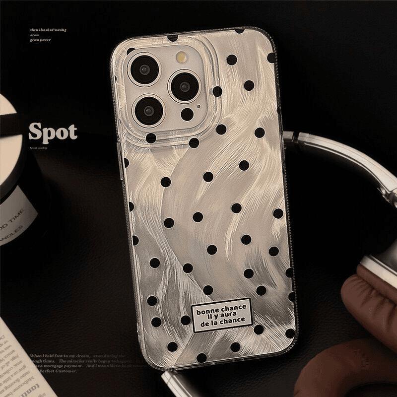 The Screen Is Black Spots Suitable for Apple 16PROMAX Mobile Phone Case IPhone 15 Hard Shell 14 Niche 13 Big Hole 12 Simple