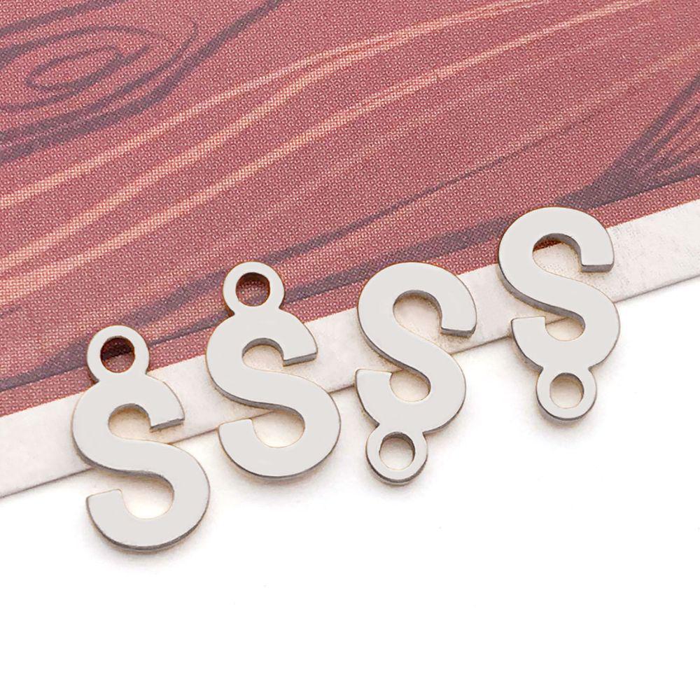 Stainless Steel 26 English Letter Pendant Charm for DIY Bracelets and Necklaces