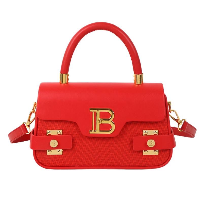 Elegante Retro Strukturierte Quadratische Umhängetasche mit Überschlag mit Schloss