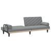 Vidaxl Foldable Sofa With Armrests, Light Gray, Fabric Upholstered