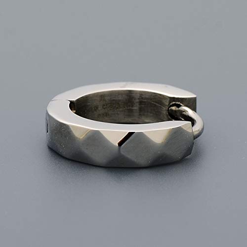 LION HEART Men's Single Hoop Earrings, Stainless Steel, Hypoallergenic, Silver Color, Perfect for Boyfriends, Simple Design