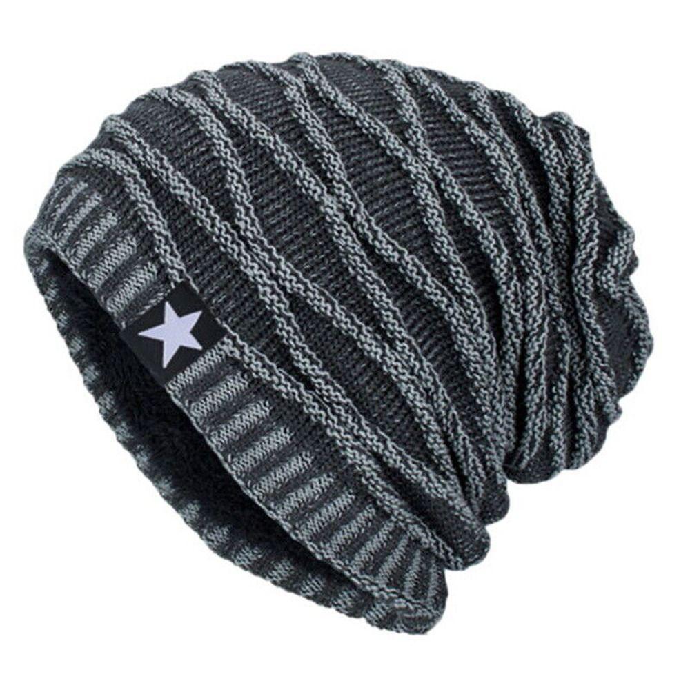 Men Women Warm Thermal Soft Ski Cap Beanie Hat Skullies Hat Knitted Cap
