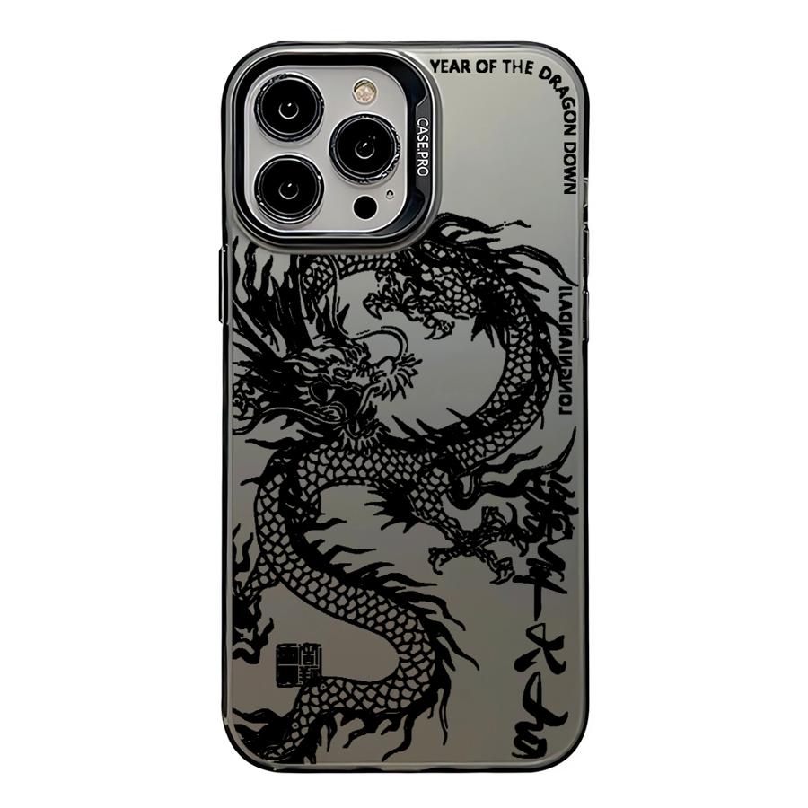 Phone Case for iPhone 17 Air 11 12 13 Pro Max 14 15 16 Plus 16e Soft Shell Fashion Totem Dragon