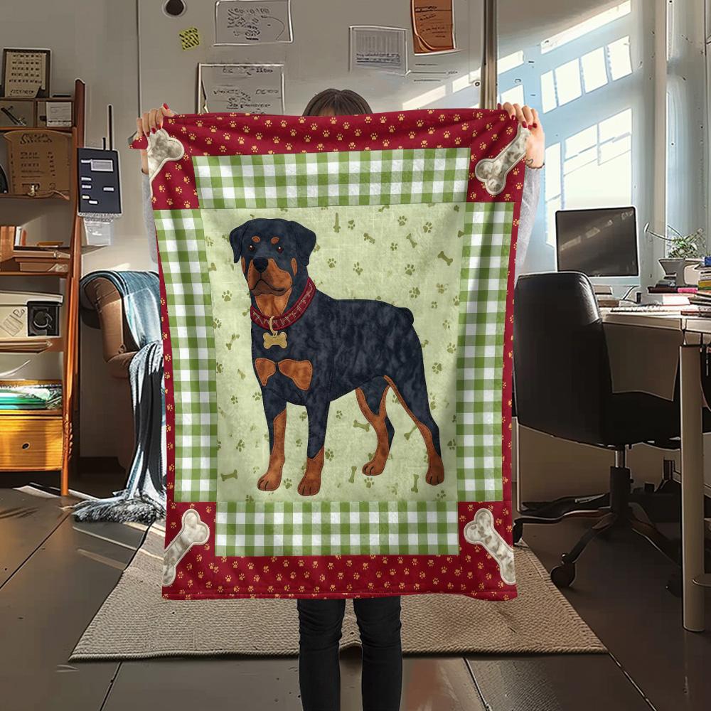 

1Pc Dog Patchwork Print Flannel Blanket High Quality Warm Comfortable Cover for All Seasons Perfect for Gifts Home Decor 80cm x 120cm