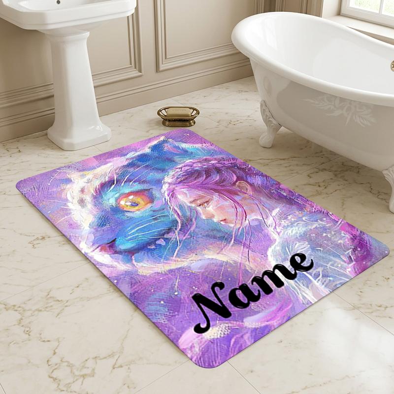 Custom Name Witchcraft Fantasy Living Room Non-Slip Area Rug Soft Carpet for Bedroom Kids Playroom Sofa Office Home Decor Doormat