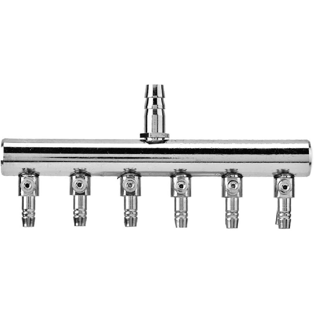 Aquarium one-Way Air Flow Valve, Control Valve, for Aquarium Applications(8 To 4mm 6-Hole Diverter Head)