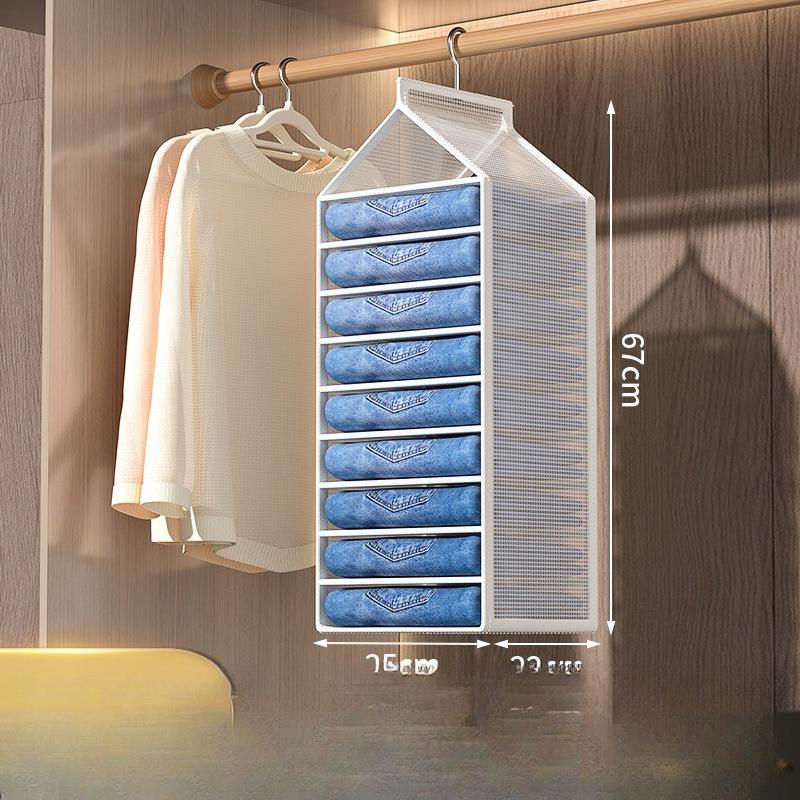 Pants, clothes storage hanging bags wardrobe layered hanging clothes separation and sortingdivine toolfor homefabric storagerack