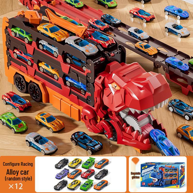 Dinosaur Deformation Toy Car Set - Triceratops & Tyrannosaurus Rex