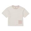 [Snowpeak] Cotton Women's Stripe Semi-Cropped Short-Sleeve T-shirt Light Pink (S25MWFTS69)