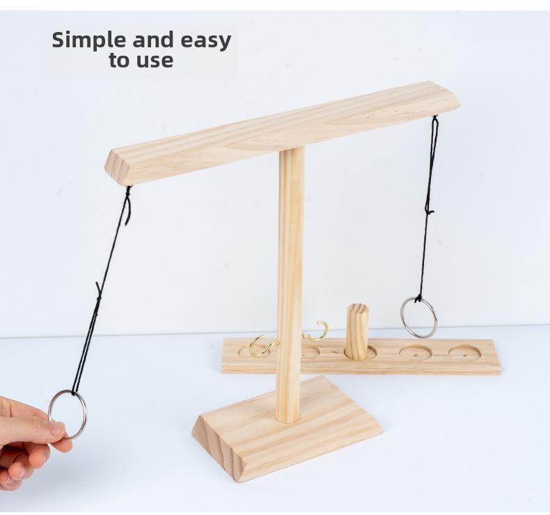 Wooden Ring Toss Game: Two-Person Hook and Ring Table Toy