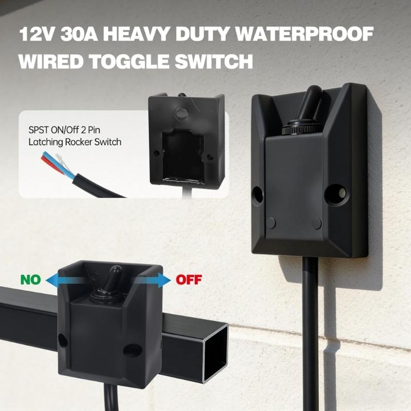 Plastic 12V 30A Push Pull Switches 264346-10 Replacement Pre Wired for Easy Installation In Cars Trucks & Marine Equipment