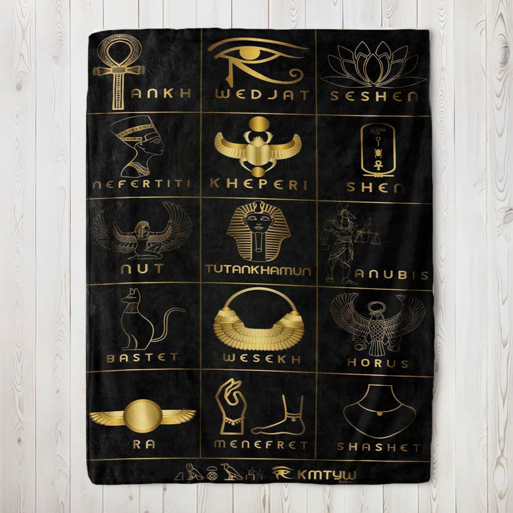 Ancient Egyptian Civilization Thin Blanket The Ancients Daily Printed Warm Throw Blanket for Sofa Bedroom Office Plush Quilt