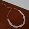 Twisted Irregular Necklace Ladies Summer High Sense Light Luxury Fashion Rhinestone Rectangle Clavicle Chain