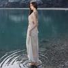 Looking At Flowers In The Fog, Acetic Acid Suspender Dress, Spring and Summer High-end Exquisite Vacation Fairy Gauze Skirt
