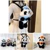 Police Panda Plush Backpack For Girls With Zipper Closure And Cartoon Design