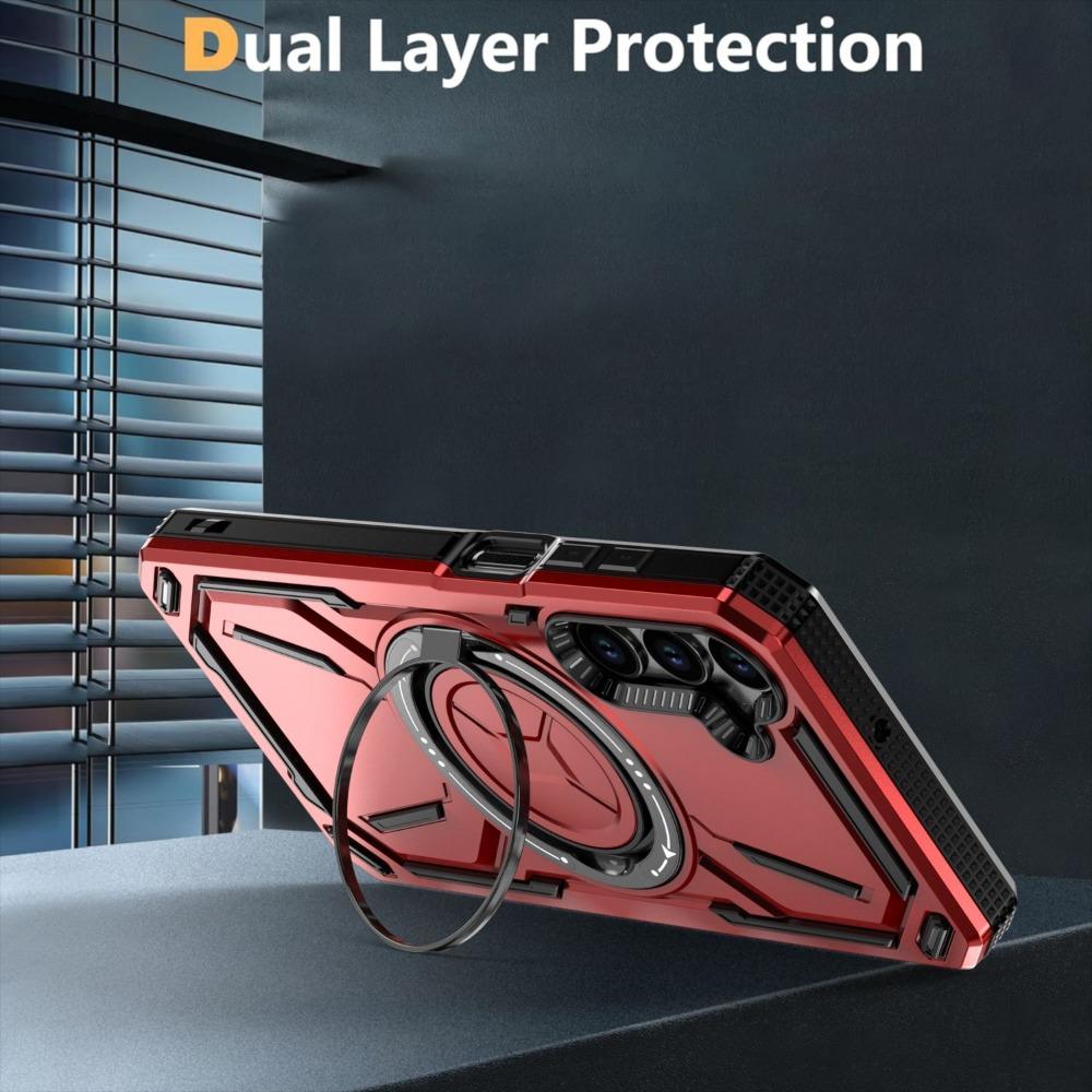 Heavy Duty Magnetic Charging Case For Samsung Galaxy S26 S25 S24 S23 S22 FE Ultra Plus Ring Bracket Raised Camera Bezel Cover