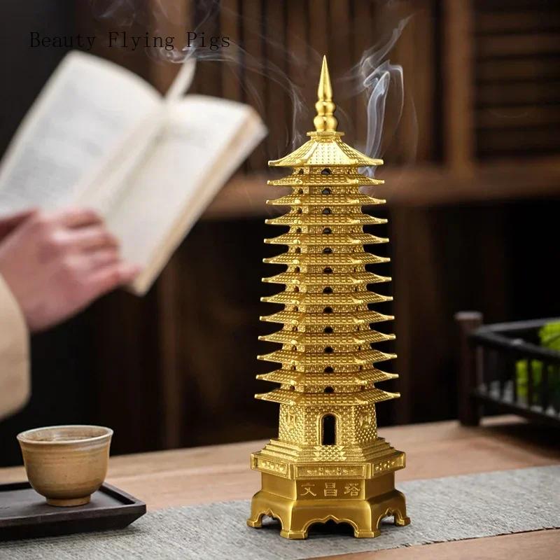 Chinese Style Metal Wenchang Tower Thirteenth Floor Decoration Feng Shui Accessories Metal Handicrafts Buddhist Temple Supplies