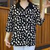 Summer Floral Spring and Summer Ice Silk Large-format Shirt New Loose Western-style Shirt Mid-length Top