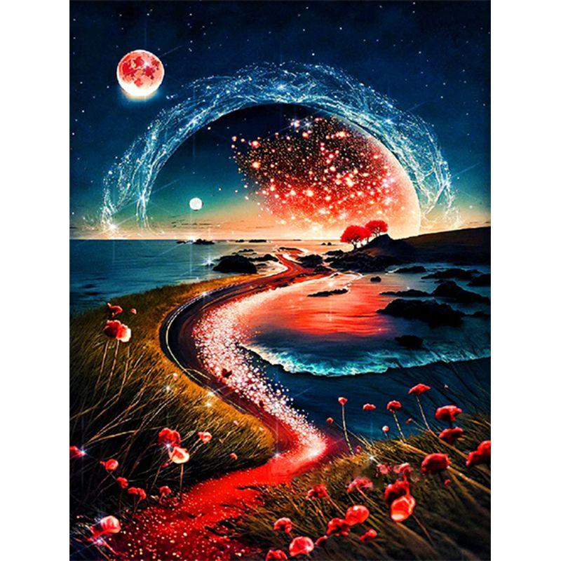 Diamond Painting Rivers Moon Diamond Mosaic Landscape Cross Stitch Embroidery Sets Handmade Home Wall Decor Diy Gift