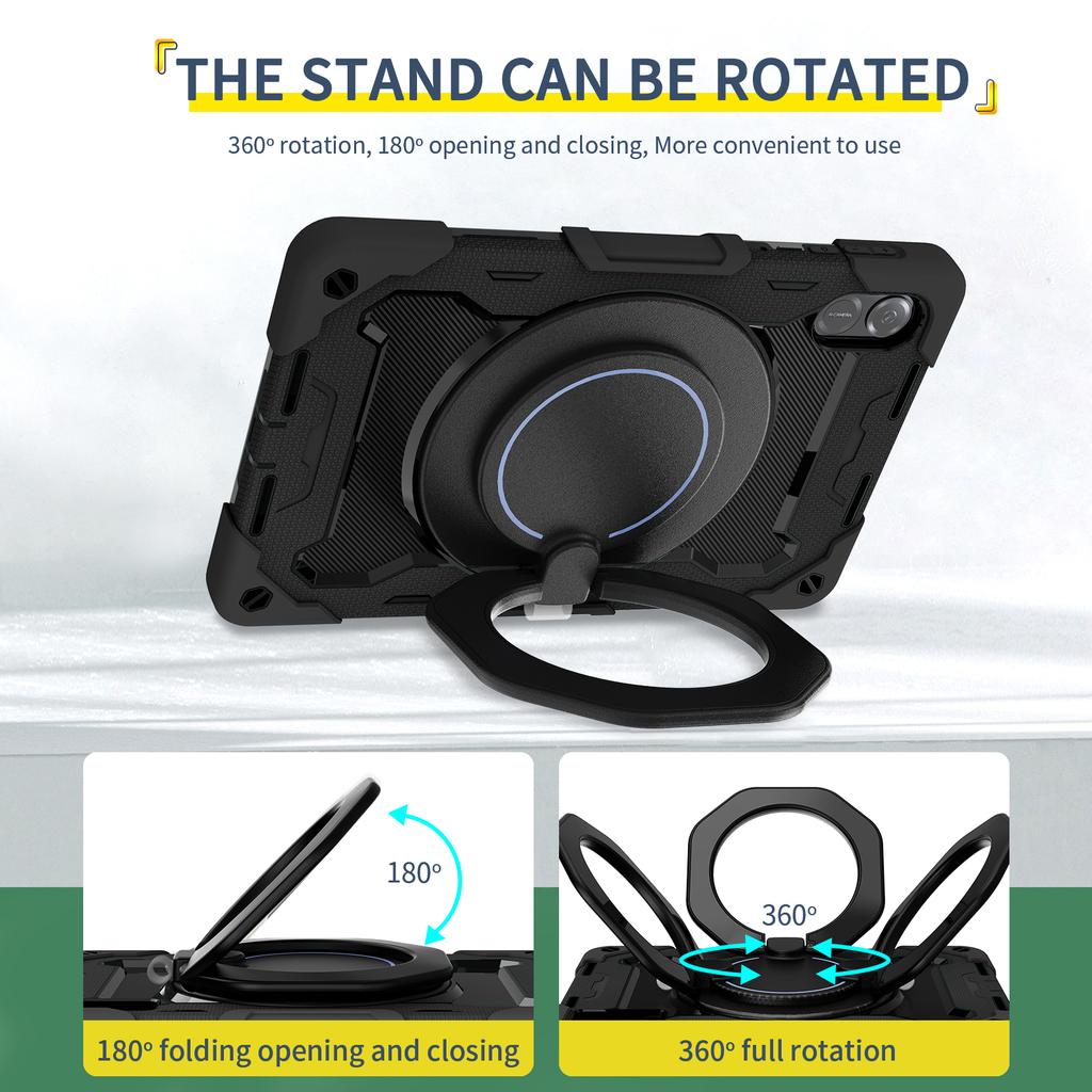 Armor Rotatable Stand Case Universal for Huawei Honor Pad X8 Pro X9 2023 11.5" Heavy Duty Cover with Handle Grip Shoulder Strap