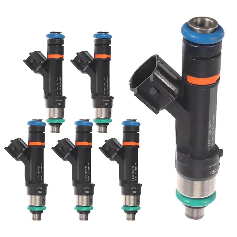 NEW-6PCS Fuel Injectors 0280158020 53032701AA For Jeep Dodge Mitsubishi 3.7L 2004-2010